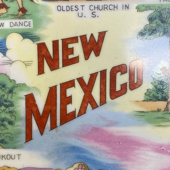 Vintage, 8.25” New Mexico Souvenir State China Hanging Plate - Picture 5 of 16